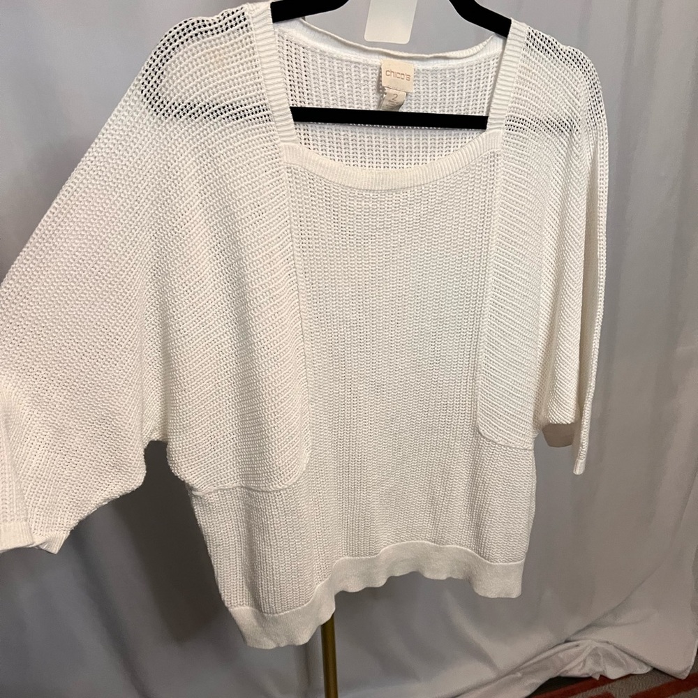 Chicos lightweight sweater size 2 white